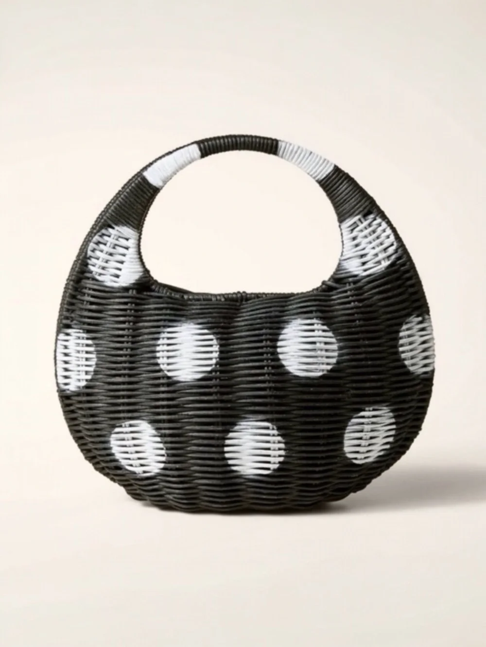Kate Spade X Target Polka Dot Wicker Crescent Bag NWT Summer Preppy Straw Hobo